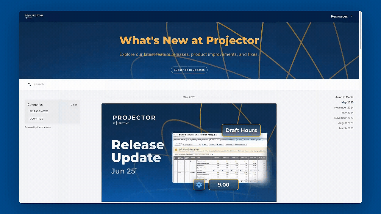 Projector – Product updates Projector – Product updates